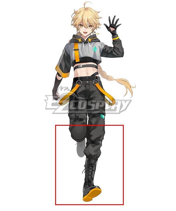 Genshin Impact Hoyofair2024 Flame Fusion Music And Art Festival  Aether Black Yellow Shoes Cosplay Boots