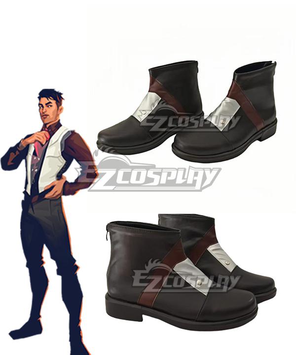 League of Legends LOL Arcane Jayce Black Silver Cosplay Shoes