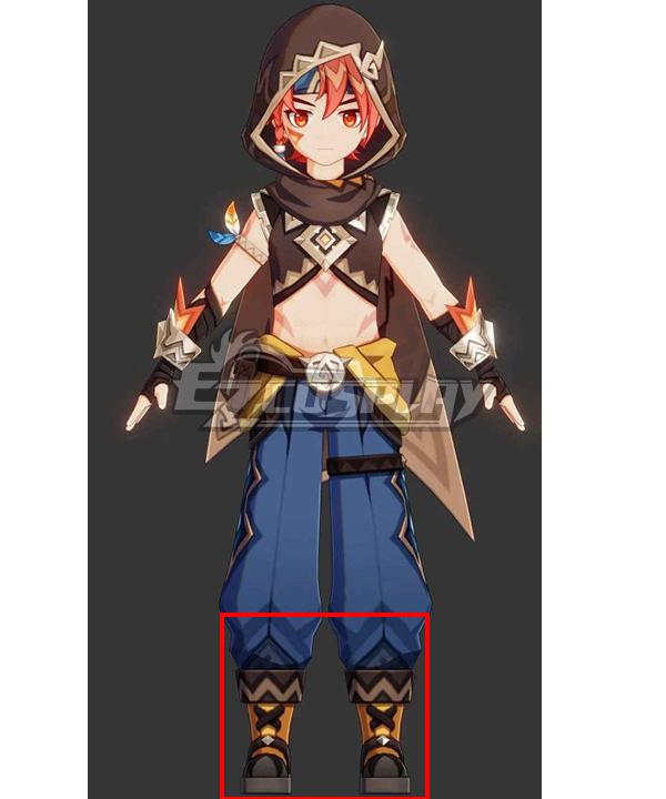 Genshin Impact Xbalanque Brown Cosplay Shoes