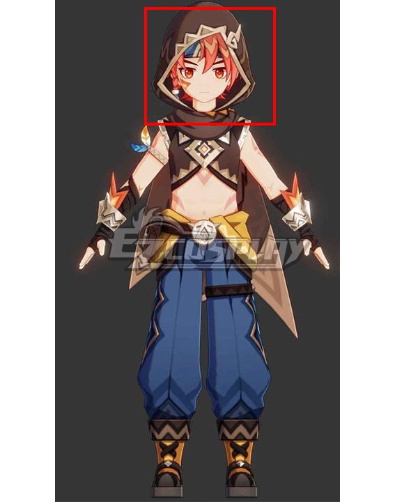 Genshin Impact Xbalanque Orange Cosplay Wig