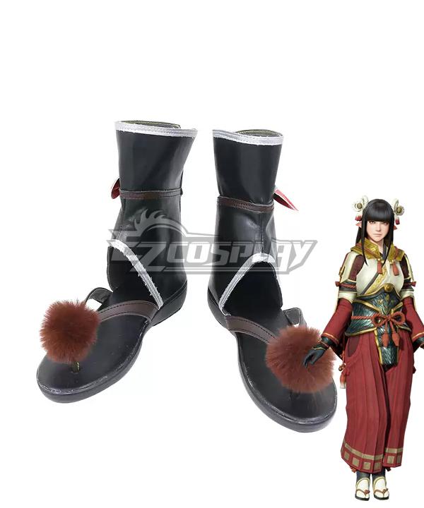 Monster Hunter Rise Minoto Hinoa Black Cosplay Shoes