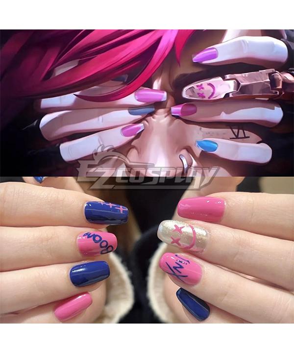Arcane Season 2 League of Legends LOL Arcane Jinx Nail Art Cosplay Accessory Prop