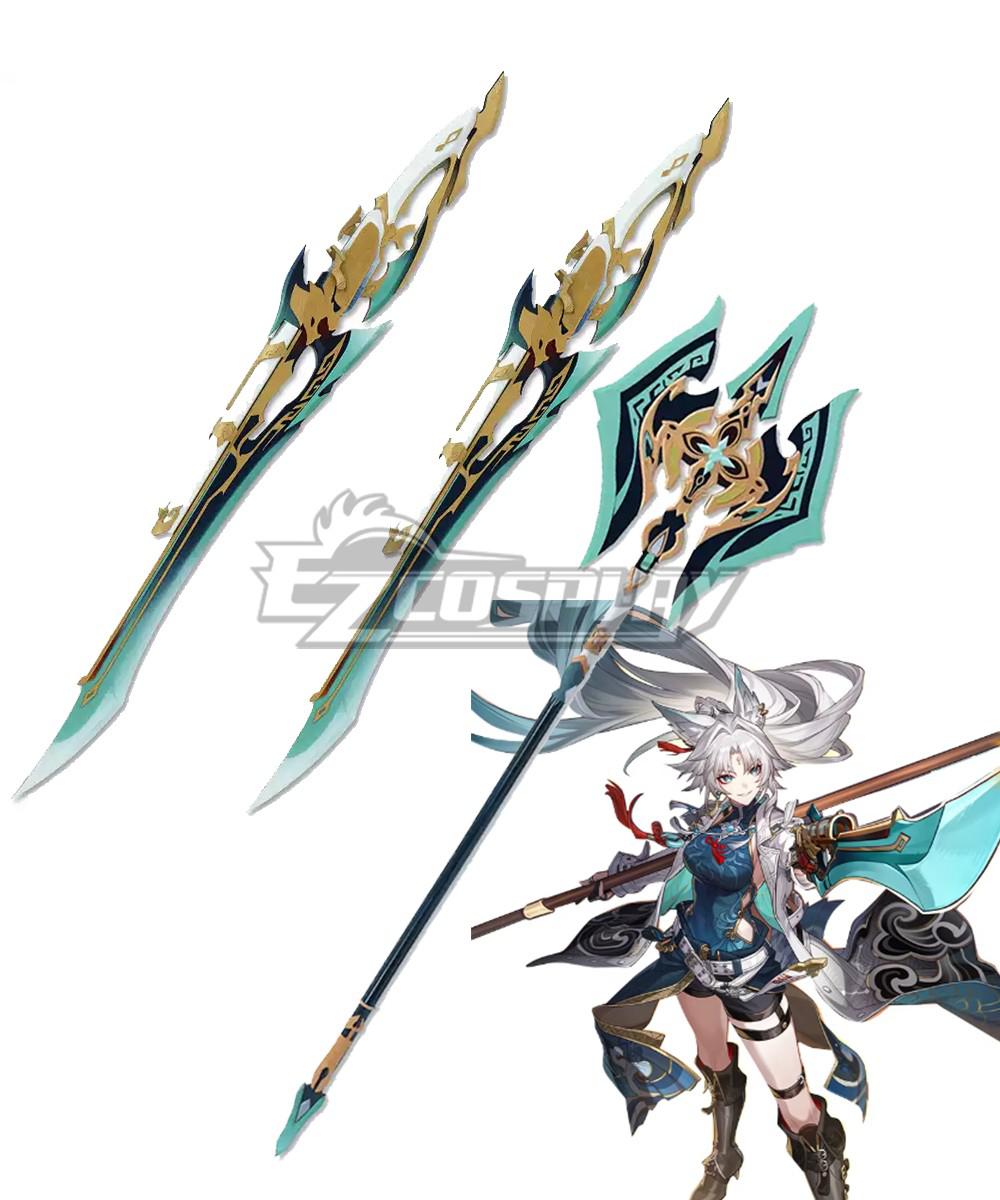Honkai: Star Rail Fei Xiao Green Staff Cosplay Accessory Prop