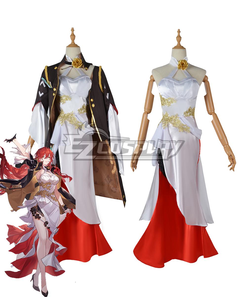 Honkai: Star Rail Himeko Red White Dress Cosplay Costume