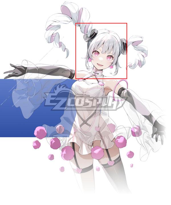 VIRTUAL GIRL @ WORLD'S END Ai White Pink Cosplay Wig