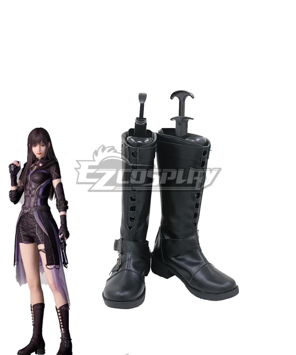 Love And Deepspace Hunter Protagonist Nightwalker Black Shoes Cosplay Boots