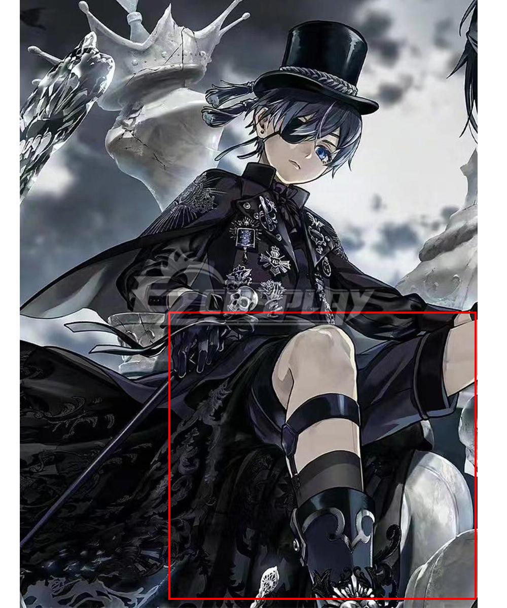 Black Butler 15th Anniversary Ciel Phantomhive Black Shoes Cosplay Boots
