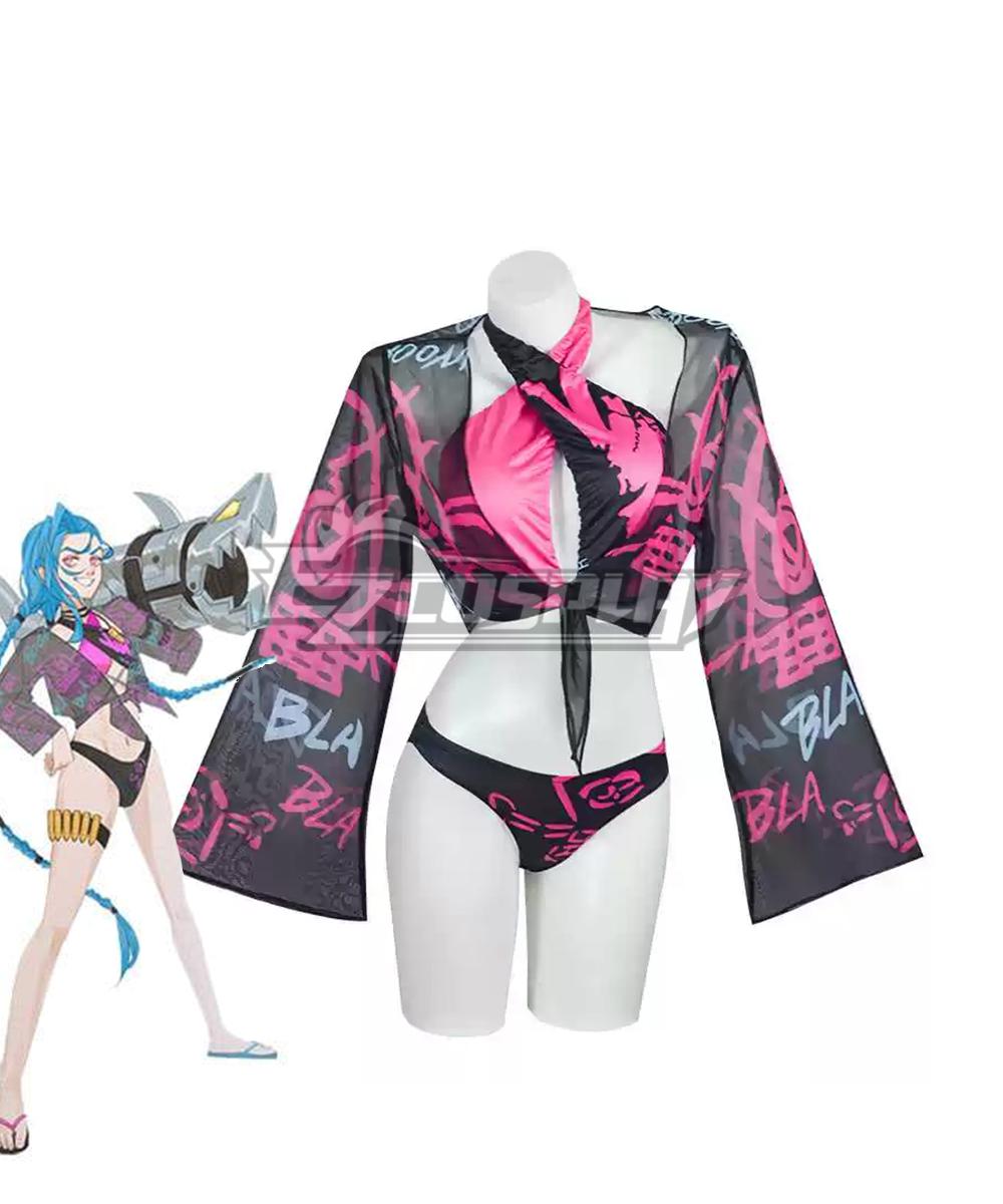 Arcane League of Legends LOL Jinx Swimsuit Cosplay Costume