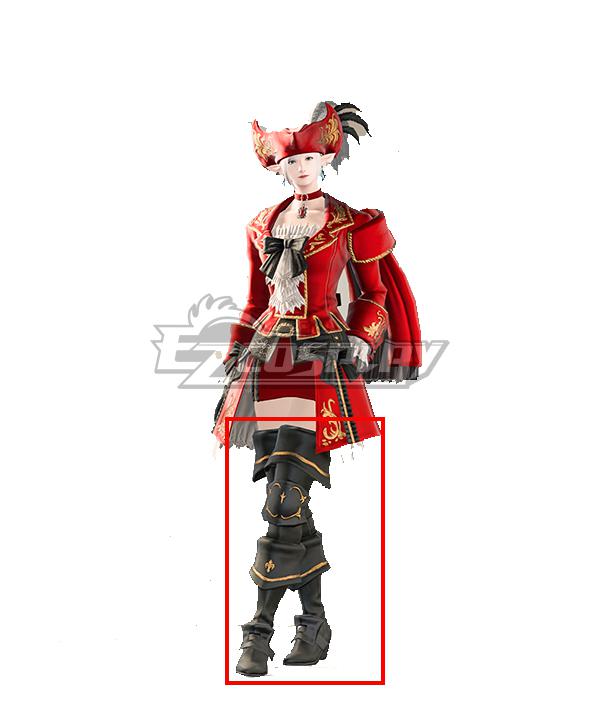 Final Fantasy XIV FF14 Red Mage level 80 Set Idealized Estoqueur's Bliaud Black Shoes Cosplay Boots
