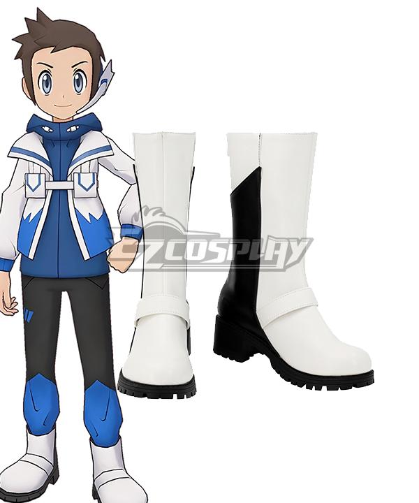 PM Pokemon Masters EX Brendan Sygna Suit White Shoes Cosplay Boots