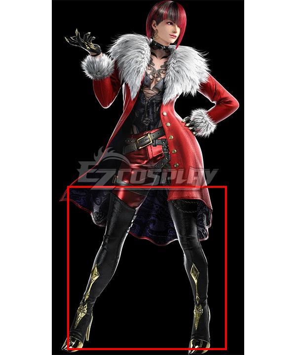 Tekken 8 Anna Williams Black Shoes Cosplay Boots