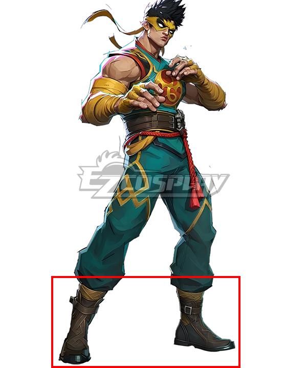Marvel Rivals Iron Fist Brown Shoes Cosplay Boots