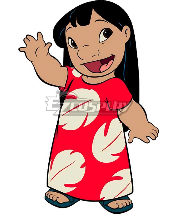 Disney Anime Lilo & Stitch Lilo Red Dress Cosplay Costume