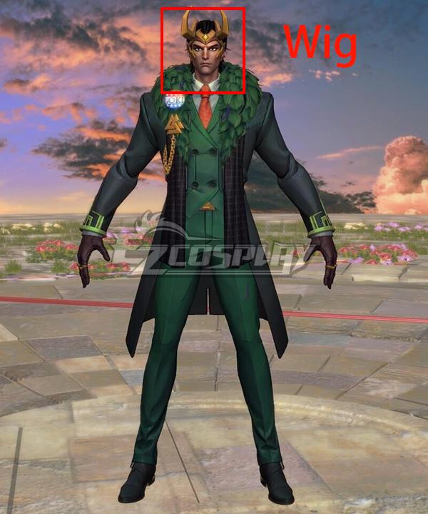 Marvel Rivals Loki Loki Presidential Attire Skin Black Cosplay Wig
