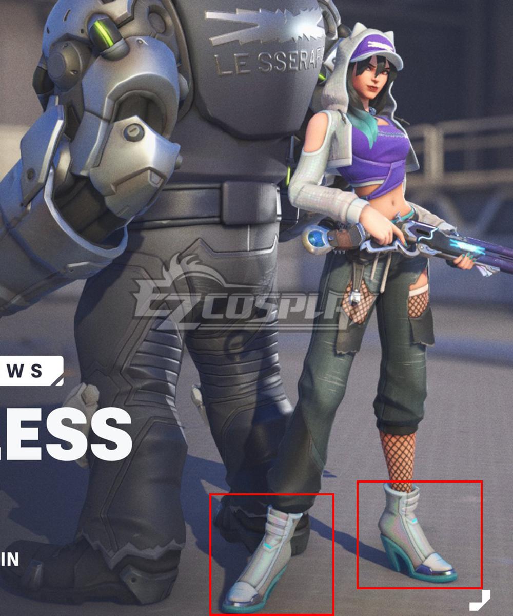 OVERWATCH 2 X LE SSERAFIM FEARLESS Ashe White Cosplay Shoes