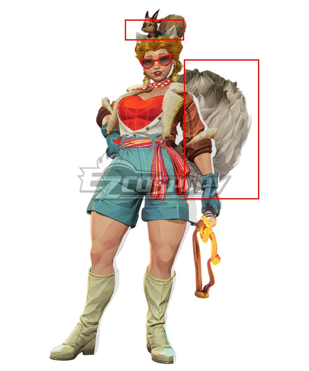 Marvel Rivals Squirrel Girl Brown Urban Hunter Skin Ears Tail Cosplay Weapon Prop