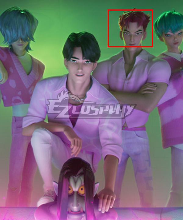 Kpop Demon Hunters The Saja Boys Red Cosplay Wig