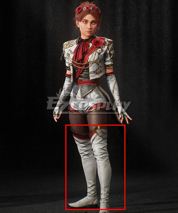 Clair Obscur: Expedition 33 Maelle White Flowers Suit Outfit White Shoes Cosplay Boots