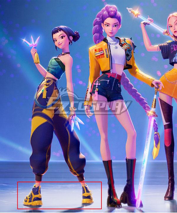 Kpop Demon Hunters Zoey Yellow Cosplay Shoes