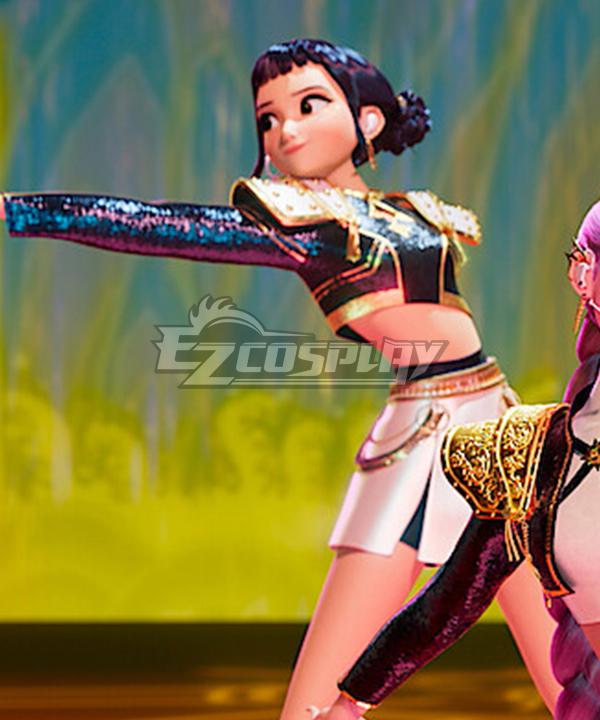 Kpop Demon Hunters Zoey Golden Black Dance Outfit Cosplay Costume
