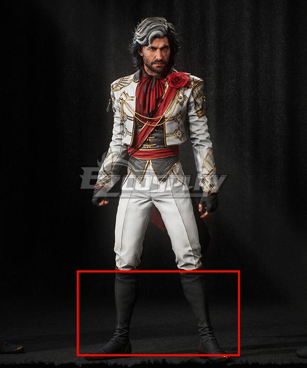 Clair Obscur: Expedition 33 Verso White Flowers Suit Outfit Black Shoes Cosplay Boots