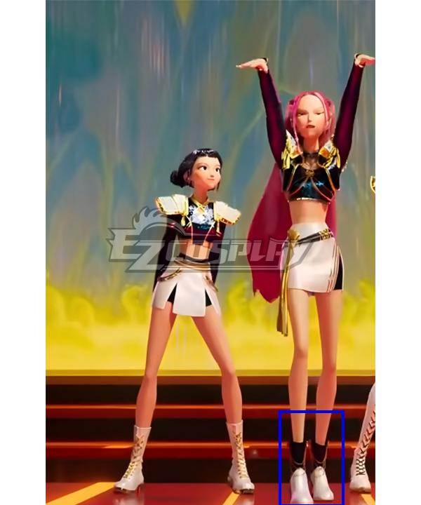 Kpop Demon Hunters Mira Golden Black Dance Outfit White Cosplay Shoes