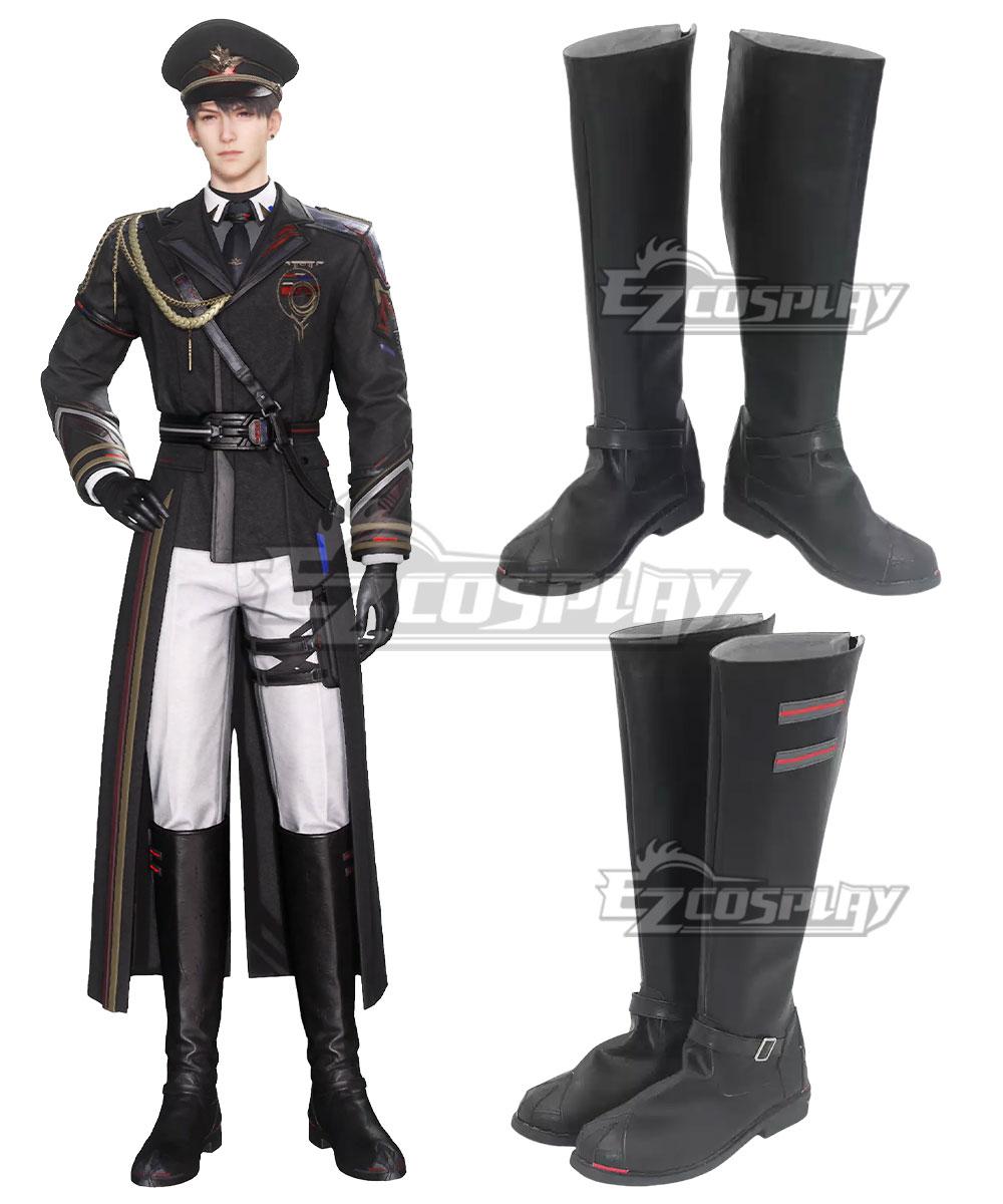 Love and DeepSpace Caleb Farspace Colonel Black Shoes Cosplay Boots