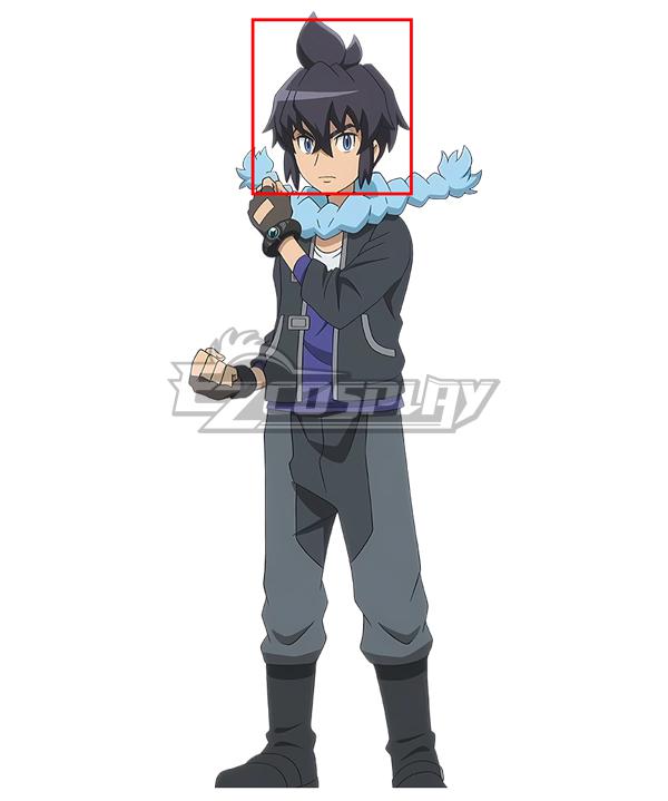 PM XY Alain Blue Cosplay Wig