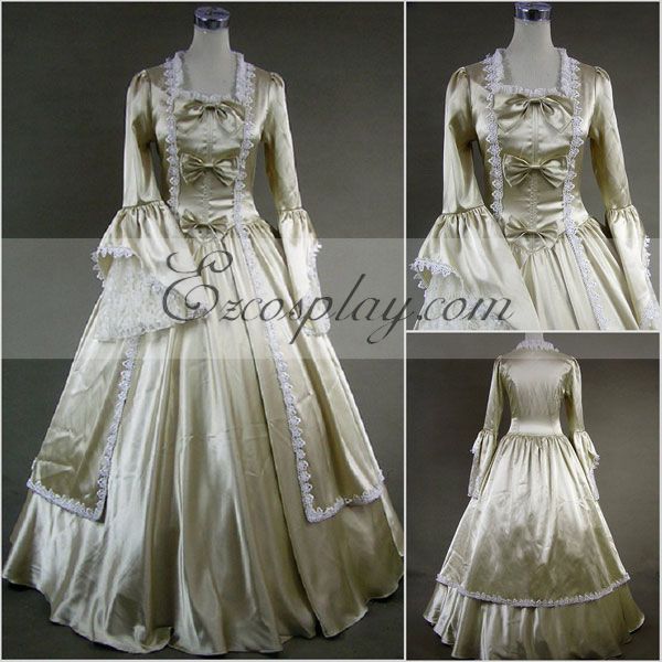 Silvery  Long Sleeve Gothic Lolita Dress-LTFS0056