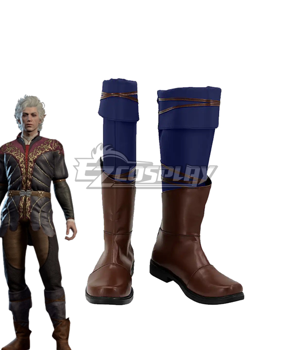 Baldur's Gate III BG3 Astarion Brown Shoes Cosplay Boots