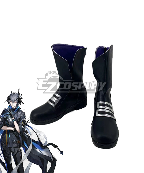 Arknights Logos Black Shoes Cosplay Boots