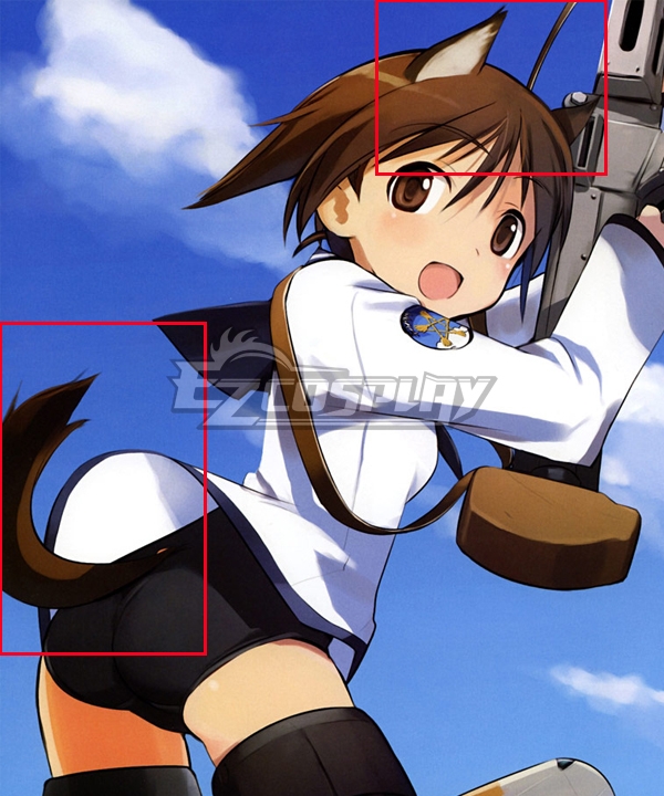 

STRIKE WITCHES Miyafuji Yoshika Tail Ears Cosplay Accessory Prop