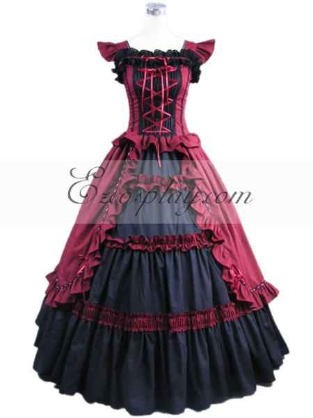 Red Sleeveless Gothic Lolita Dress-LTFS0007