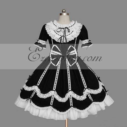 Black-White Gothic Lolita Dress -LTFS0084