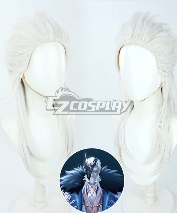 Genshin Impact Fatui The Jester Pierro White Cosplay Wig