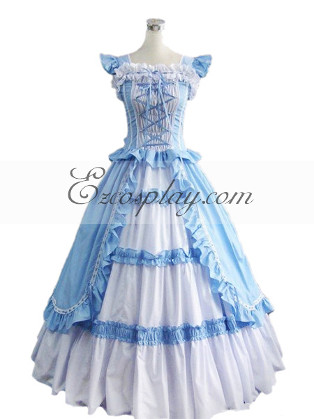 Blue Sleeveless Gothic Lolita Dress-LTFS0008
