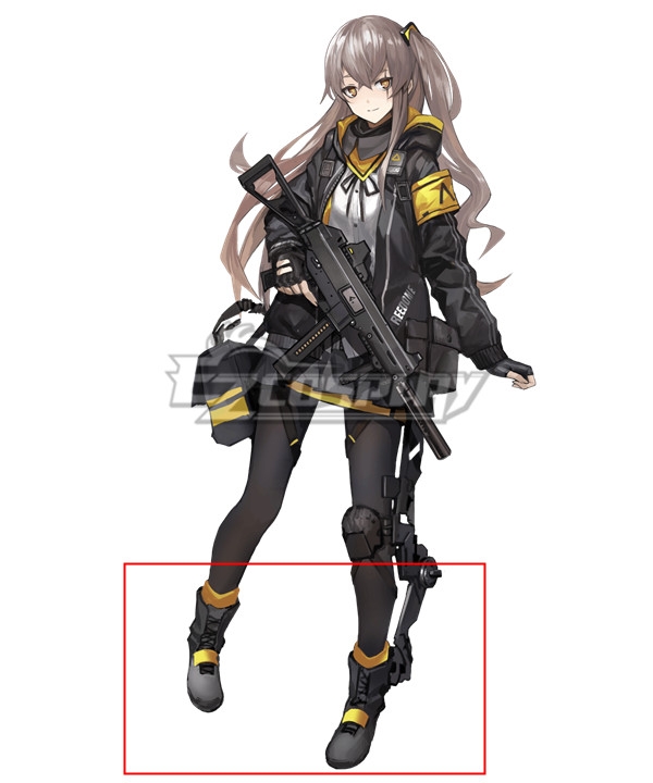 

Girls' Frontline UMP45 Black Yellow Shoes Cosplay Boots
