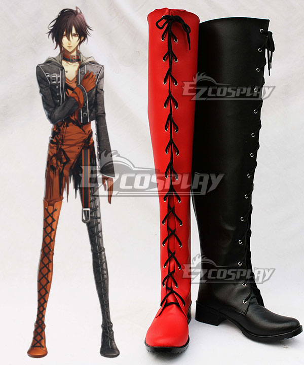 AMNESIA Shin Red Black Shoes Cosplay Boots