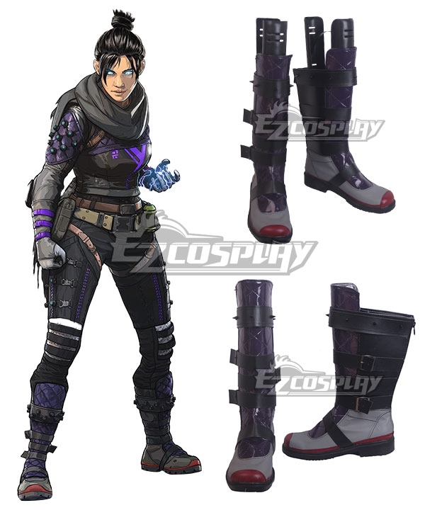 Apex Legends Wraith Black Shoes Cosplay Boots