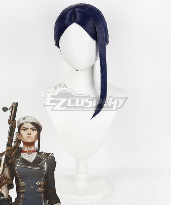 Arcane Season 2 League of Legends LOL Caitlyn Black Cosplay Wig