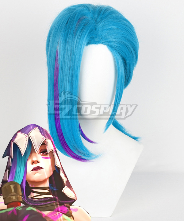 Arcane Season 2 League of Legends LOL Jinx Blue Cosplay Wig
