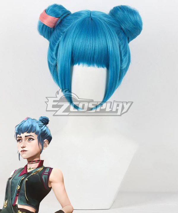Arcane Season 2 League of Legends LOL Universe Jinx Blue Cosplay Wig