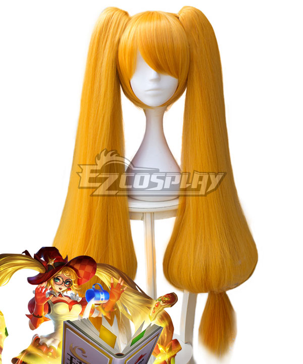 Arena Of Valor Honor of Kings Angela Magic Little Chef Golden Cosplay Wig