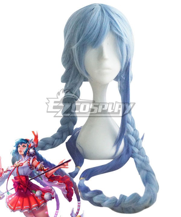 Arena Of Valor Honor of Kings Da Qiao Ise Miko Blue Cosplay Wig