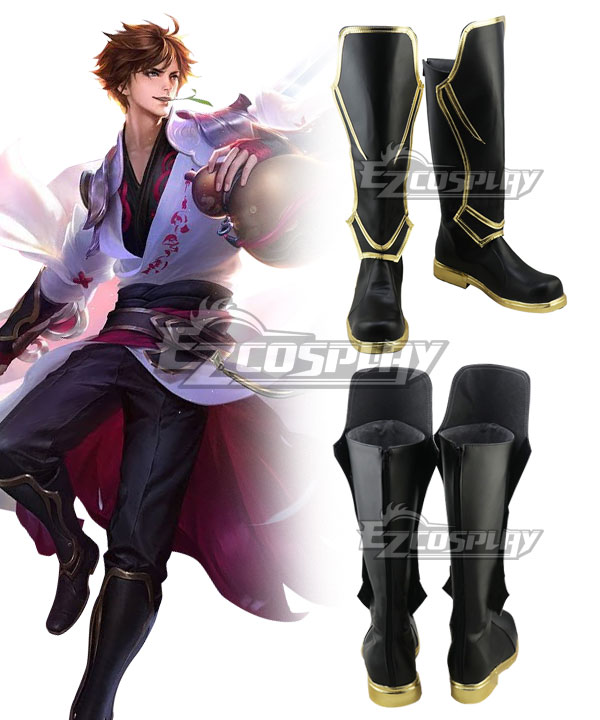 Arena Of Valor Honor of Kings Li Bai Black Shoes Cosplay Boots