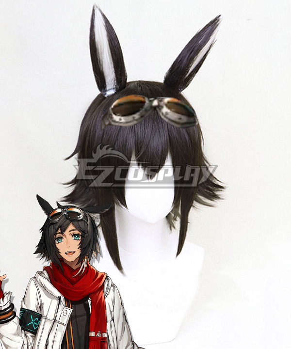 Arknights Courier Black Cosplay Wig - Including Ears