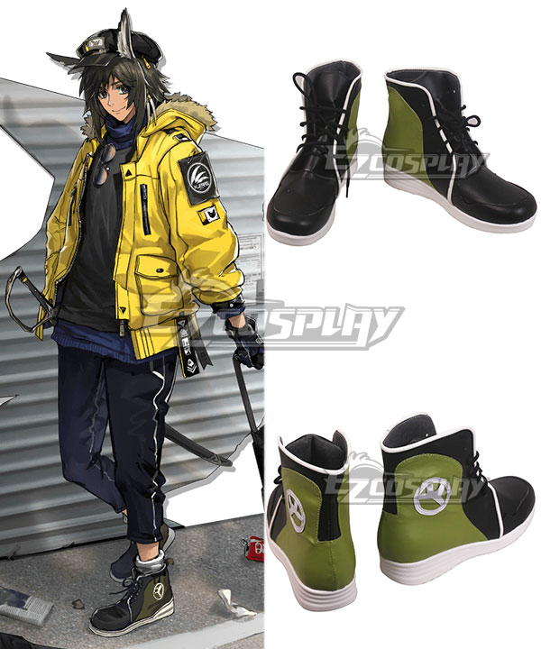 Arknights Courier New Routes Yellow Skin Black Cosplay Shoes