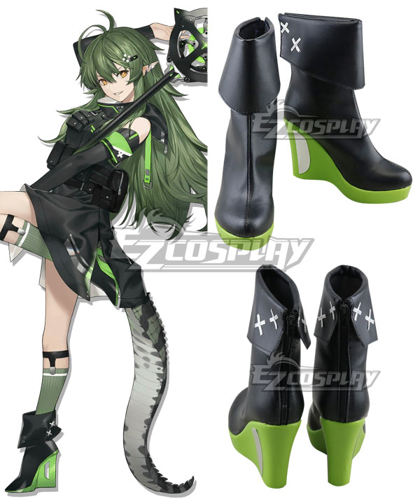 Arknights Gavial Green Cosplay Shoes