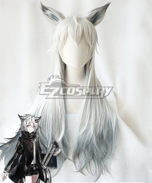 Arknights Lappland White Cosplay Wig - Wig + Ears