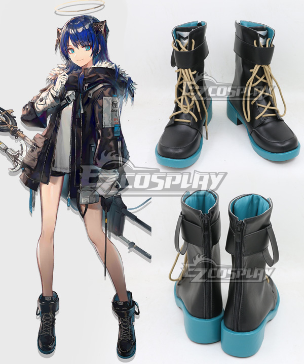 Arknights Mostima Black Shoes Cosplay Boots